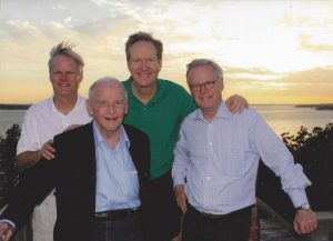  Members of the Stewart family at the site of the future Pearl on the Peninsula Hotel and Conference Center on Grapevine Lake. Left to right: Alan Stewart, Peter Pauls Stewart, David Stewart and Peter Stewart.