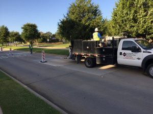 Road repairs on Lantana Trail. (File photo by Jim VanVickle)