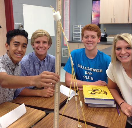 Argyle High students craft spaghetti scupltures