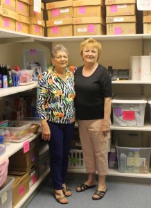 Betty Bates (left), a volunteer at the Lewisville Rainbow Room since 2004, and Gwen Gary, a cofounder of Community Partners of Denton County and its treasurer.