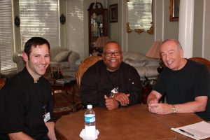 Texas Health Presbyterian Hospital Flower Mound Executive Chefs Bret Savant and Andre Warren with columnist Bob Weir.