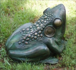 Sweety Bowman, creator of this bronze frog sculpture that was recently dedicated at North Lakes Park in Denton, will have her art on display during the Cross Timbers Artist Guild’s 14th Annual Studio Tour.