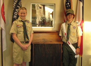 Boy Scout Troop 262 presented a flag disposal box to the Highland Village Fire Department in conjunction with Veterans Day. 