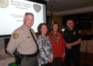 Sheriff Will Travis,  Juvenile Court Judge Kimberly McCary, Kathy O'Keefe and Flower Mound Police Chief Andy Kancel. (Photo by Netsky Rodriguez.)