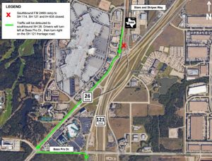 fm 2499 weekend closure 11-14-15