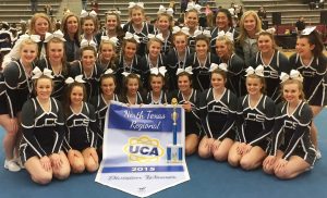 Liberty Christian School cheerleaders at competition.