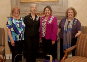 Promoting patriotism and education are Flower Mound Daughters of The American Revolution members Linda Johnson (Historian), Joan Lundholm McHenry (Registrar), Paulette Lollar (Regent), and Mary Brownmiller (Vice Regent). (Photo by Helen’s Photography) 