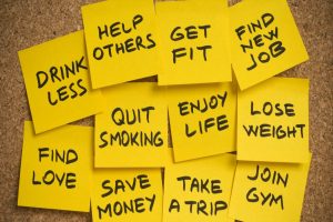 new years resolutions postits