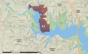 Parts of Lewisville Lake are being opened up for natural gas development. (Map via the Center for Biological Diversity)