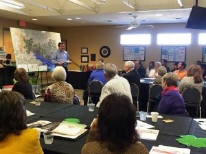 Flower Mound Mayor Tom Hayden addresses the Greater Lewisville Association of Realtors  on March 3, 2016.
