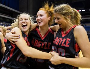 Argyle Lady Eagles celebrate their successful 2015-16 season. (Annabel Thorpe / The Talon News)