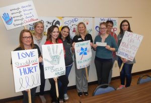 (L-R): Heather Jaso (with Grande), CASA representative, Starr Oseguera (with Grande), Nicole Boutilier (with Grande), Lori Salisbury (with Grande), Jessica Ferricher (CASA Development Director), CASA representative, and Lisa Tyler (with Grande). (Photo: Grande Communications)