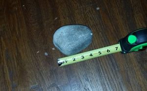 A landscaping stone was thrown through the front window of a house in the 800 block of Senna Drive. (Photo: Lantana Crime Watch)