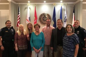 Double Oak Intern Alicia Byers (third from left) with town employees.