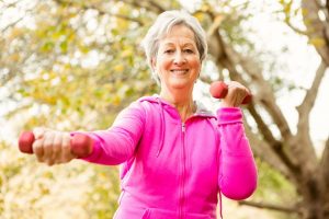 senior citizen woman exercizing