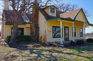 The historic Gibson-Grant Cabin is inside this house in Flower Mound.