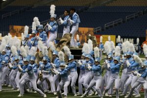 FMHS Band at 2016 Bands of America Super Regionals. (Photo by Ron Nadwodny)