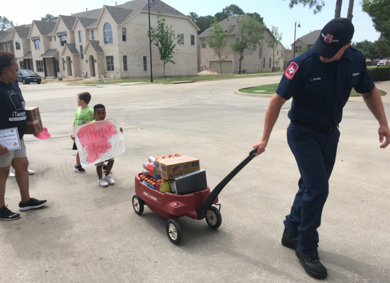 Local kids make special delivery to Flower Mound stations