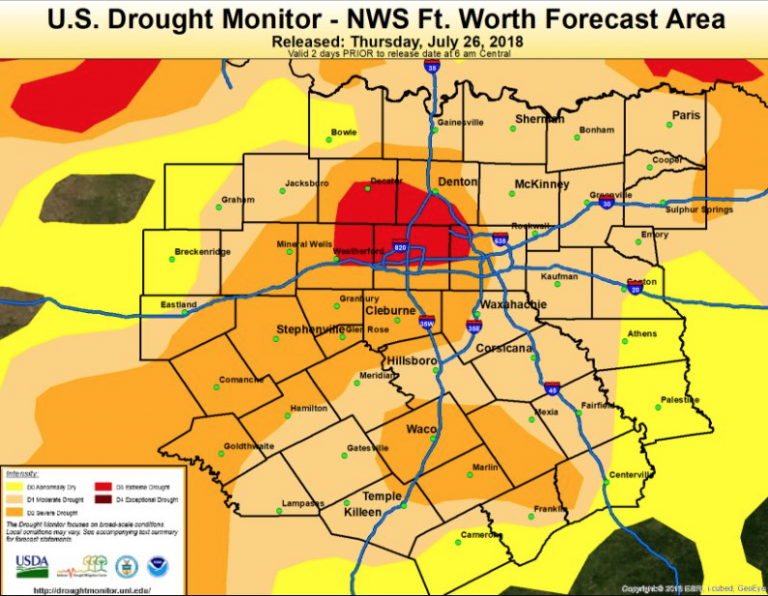 Southern Denton County now in extreme drought