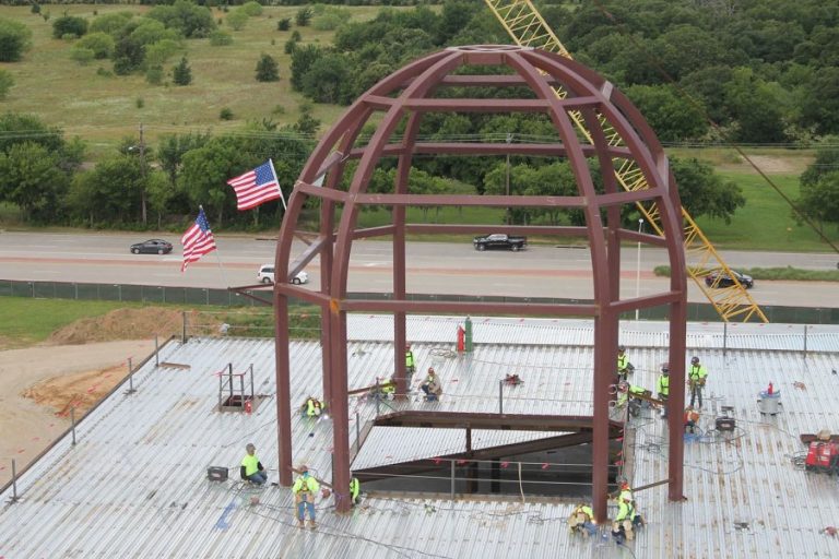 40-foot dome lifted to top of new Denton County Courthouse