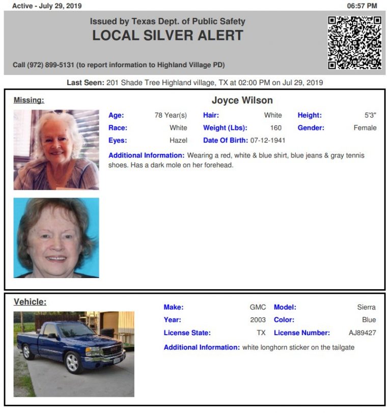 Update: Highland Village woman found safe