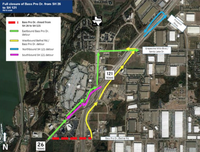 Hwy 121 to be closed all weekend for Bass Pro bridge demo