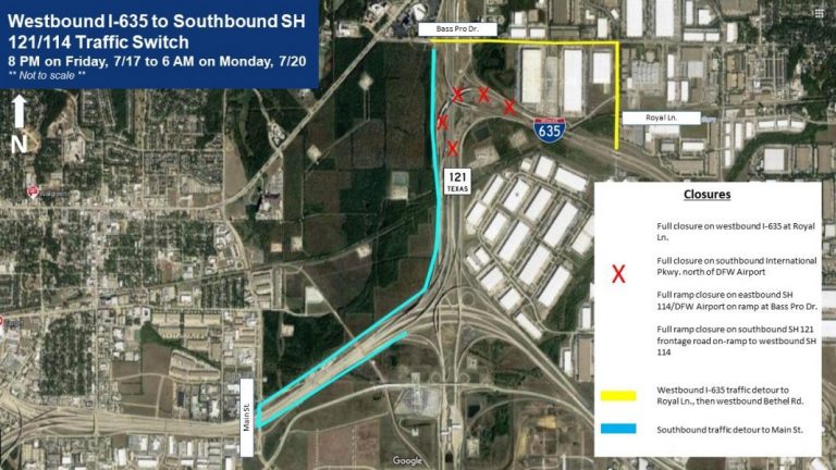Road, ramp closures set for this weekend north of DFW Airport