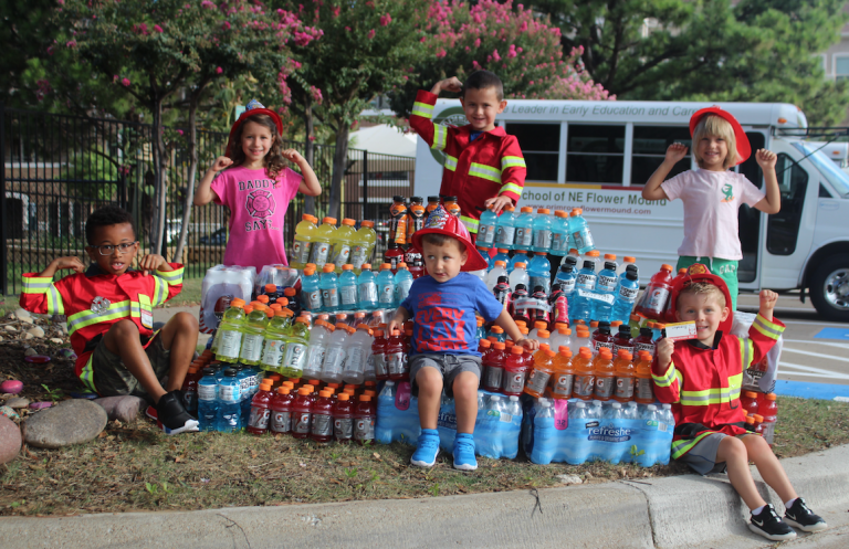 Local daycare families donate to Flower Mound firefighters