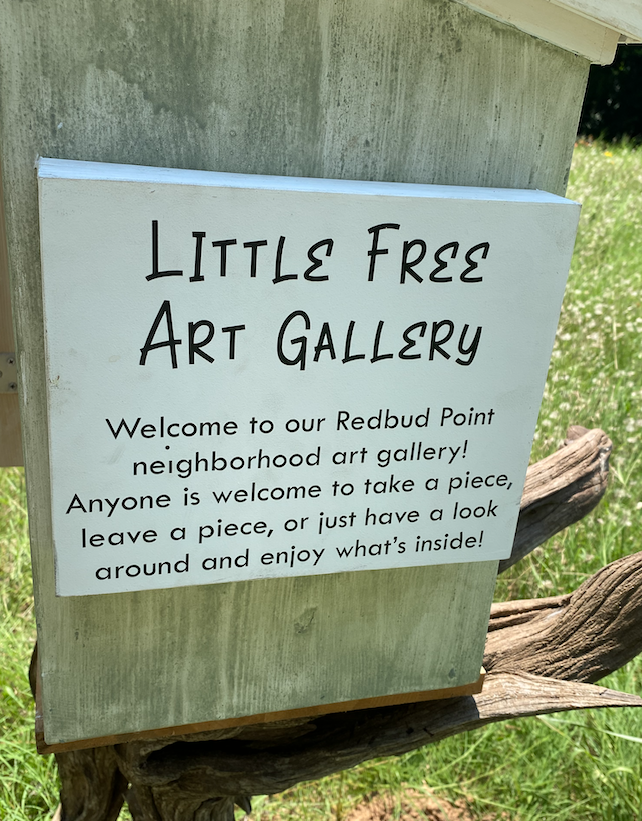 Flower Mound neighborhood enjoying new Little Free Art Gallery