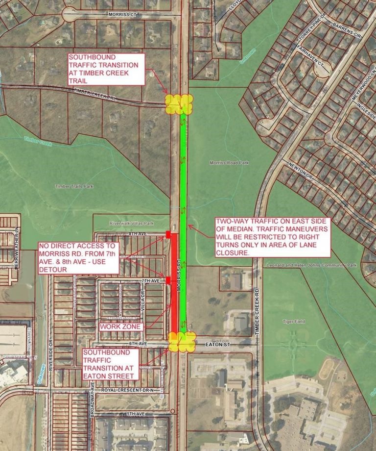 Town closes lanes on Morriss Road