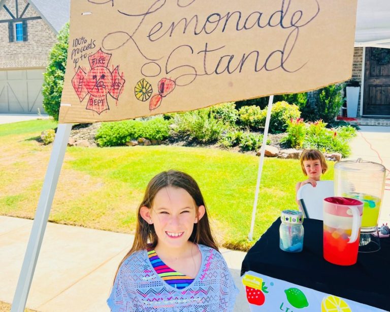 Local girl raises over $400 from lemonade stand for fire department