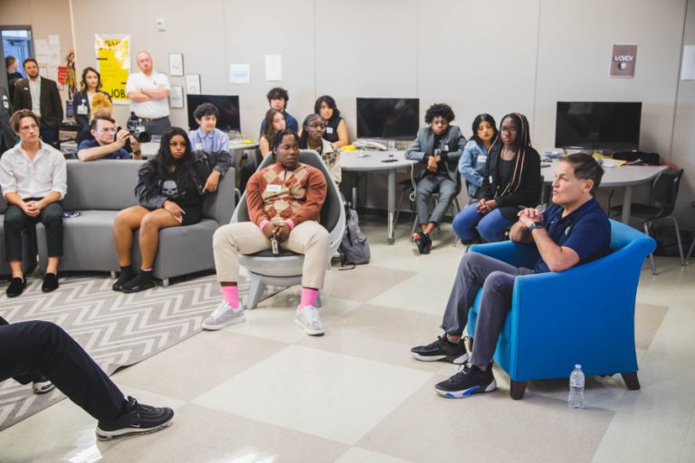 Mark Cuban visits Lewisville High School’s entrepreneur class