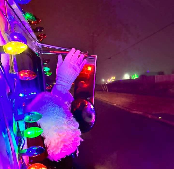 Santa visiting local communities with the help of fire departments