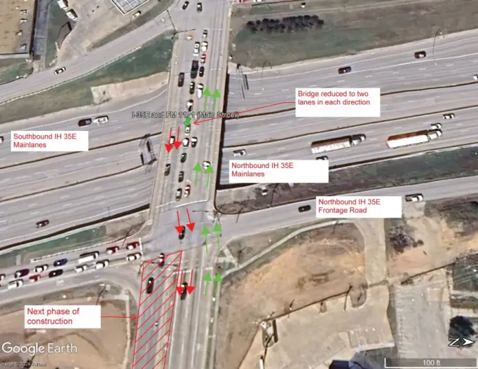 Traffic switch planned for Main Street at I-35E - Cross Timbers