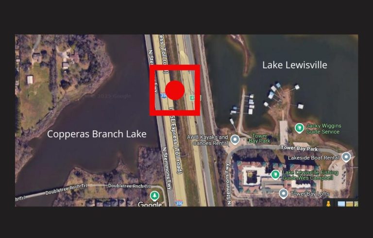 Body recovered from Lake Lewisville after vehicle crash off I-35E