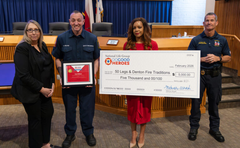 Amputee firefighter from Denton donates $5k prize from first responder organization