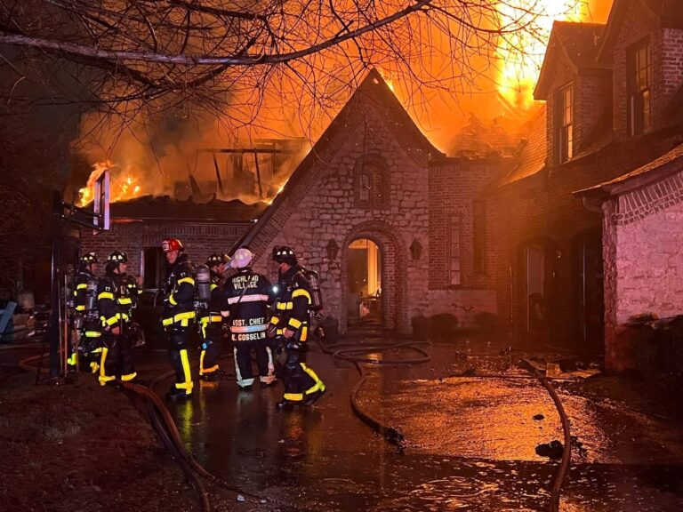 Highland Village house catches fire amid severe storm outbreak