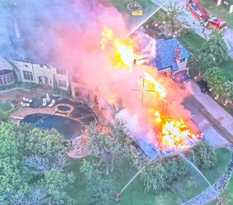 Fire rips through large Flower Mound home Saturday night