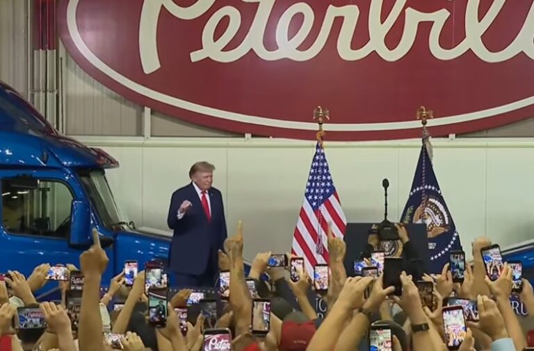 Trump visits Peterbilt plant in historic Denton County stop